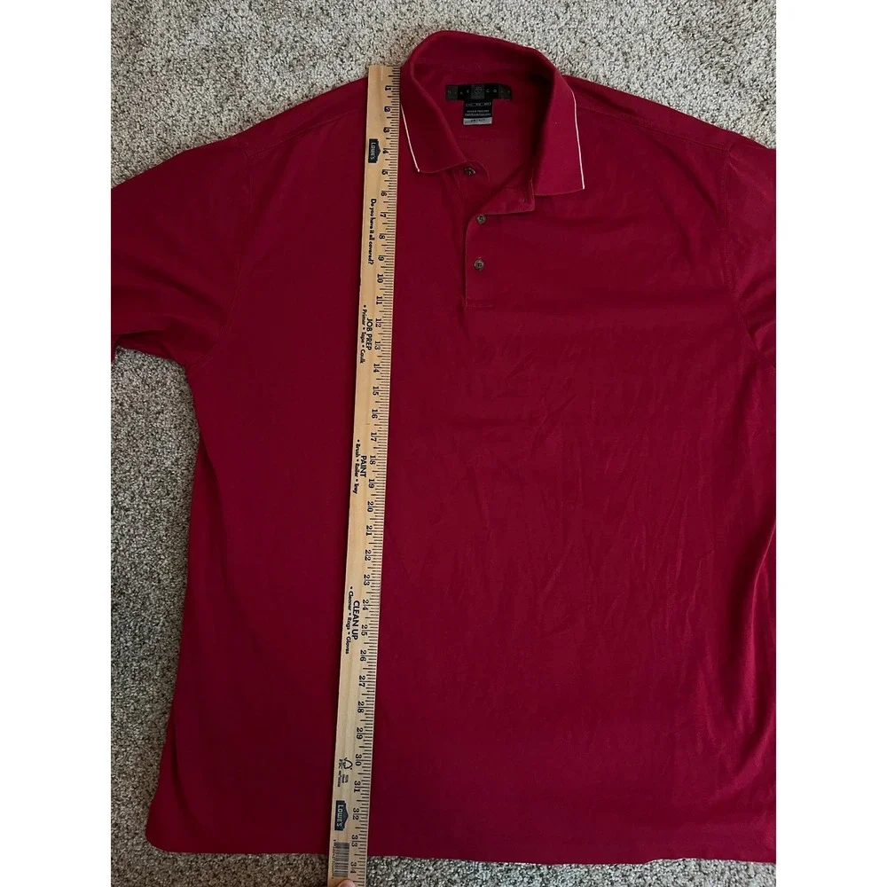 Y2K Nike Golf Men's Performance Polo XXL Red Dri-FIT Short Sleeve Golf Shirt